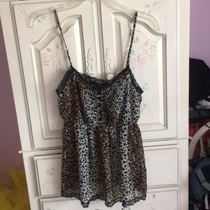 Sheer leopard cami